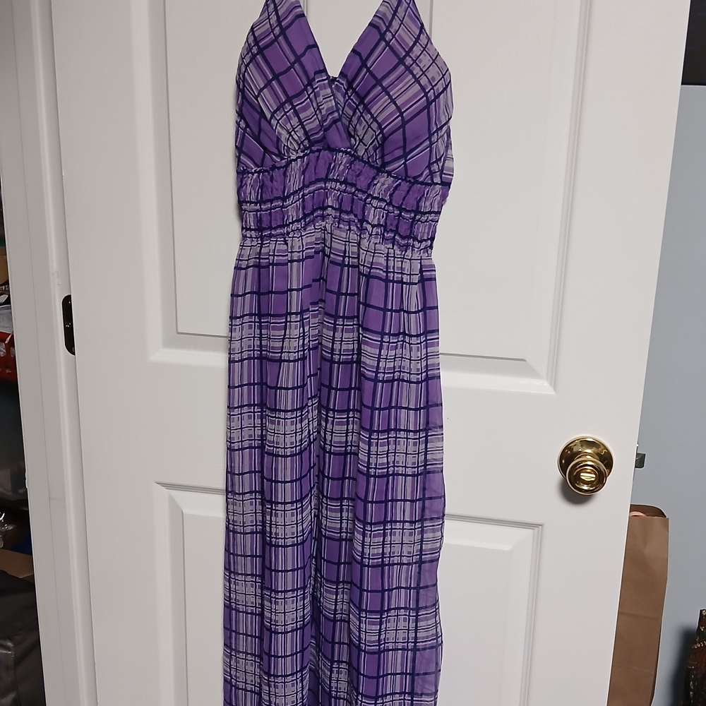 Purple Halter Maxi Dress